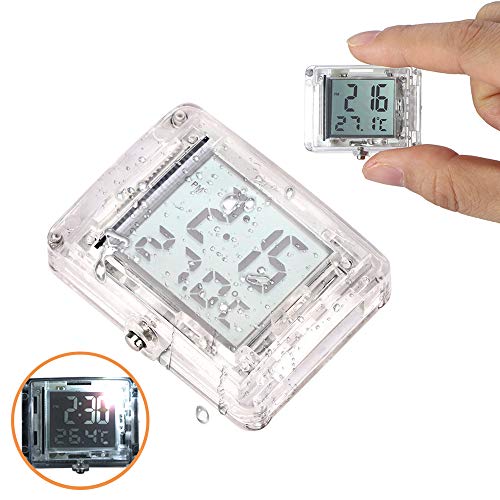SmartHitech Orologio Digitale per Moto Incollare, Orologio Luminoso Impermeabile con Retroilluminazione, Display Tempo e Temperatura