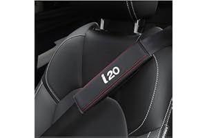 CREEST 2 Pièces Voiture Cuir Rembourrage de Ceinture de Sécurité Coussinets de Protection, pour Hyundai I20 Accessoires Intérieurs