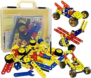Wishmaster STEM Kids Toys Toddlers Building Blocks Toys for Ages 3 4 5 6 Years Old Boys Girls Educational Construction Learning Set Creative Activity Games | Make Models Like Car , Plane , Helicopter , Robot, Tank What Ever In Kids Mind !! They Can Build It !!! | Good As Gifts | With Storage Box | Above 3+ Years