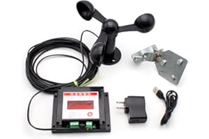 Toplionace Anémographe Anémomètre de Grue à Tour, Indicateur de Vitesse du Vent Indicateur de Direction du Vent Capteur de Vitesse du Vent Anémoscope de Mesure du Vent (A)