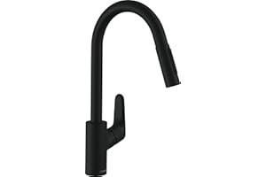hansgrohe Focus M41 - Mitigeur de cuisine avec douchette extractible, 2 jets, Robinet avec hauteur sous bec 240 mm, Robinetterie avec bec pivotant et extensible, Chromé, 31815670