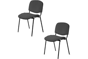 Topsit Lot de 2 Chaises Visiteur ISO Chaises de conférence empilables et Confortables avec Assise et Dossier rembourré