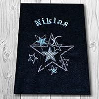 U-Hefthülle aus Wollfilz - Impfpass Fach, Name & Geburtsdatum - Motiv: Stars