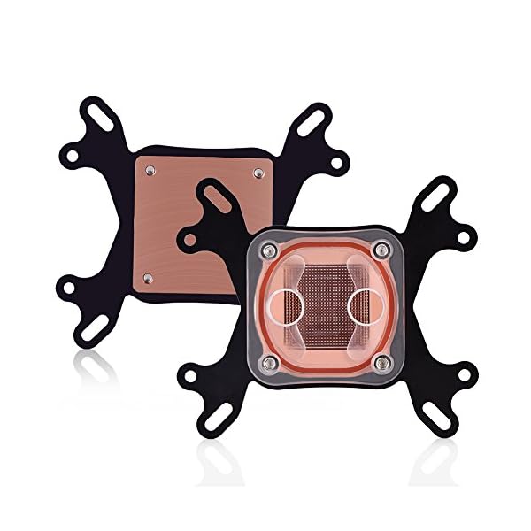 Richer-R Bloque de Refrigeración por Agua para CPU,50mm Base de Cobre del Waterblock Cooler con 4 Tornillos de Rosca G1…