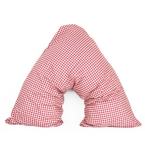 Adamlinens 100% cotton T200 Back & Neck Support V Shaped Orthopedic Nursing Pregnency Pillow Case Printed Gingham check