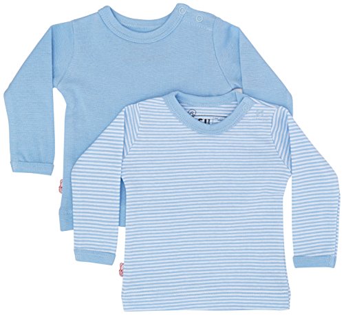 Teddy Baby-Boys Pullover Striped Long Sleeve Set of 2 Bodysuit, Blue (Blue/Striped), 74/80