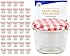40er Set Sturzgl&auml;ser 230 ml mit rot wei&szlig; kariertem Deckel To 82 inkl. Diamant Gelierzauber Rezeptheft Marmeladengl&auml;ser Einmachgl&auml;ser Einweckgl&auml;ser