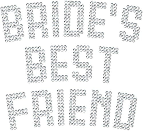 Diamante Diamonte Hotfix Wedding Transfer Rhinestone iron on Motif "Bride's Best Frien...