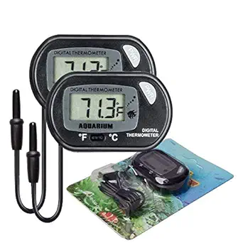 AUTIDEFY LCD Digital Aquarium Thermometer Fish Tank Water Terrarium Temperature (2 Pack)