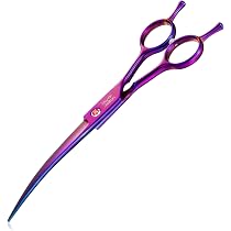 Fenice Peak Hundeschere Gebogen 20,3 Cm - Roségold, 440C Edelstahl Für Sicheres Trimmen