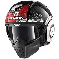 Shark Moto Casco Hark – Drak Evok, Negro/Blanco/Rojo, tamaño XS