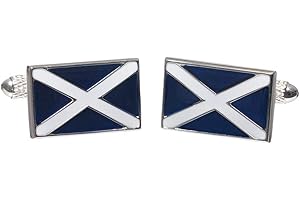 ONYX-ART Onyx Art Scottish Flag Cufflinks Flag of Scotland Presented in Cufflink Box