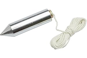 Fit For The Job Filo a piombo e filo in acciaio resistente da 2 pollici (50 mm) 2,5 m (8 piedi), filo a piombo per appendere carta da parati, inscatolamento di tubi, muratura, platina e bobina