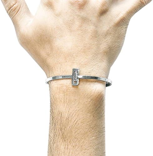 Anchor and Crew Mens Soames Gate Midi Bangle - Silver