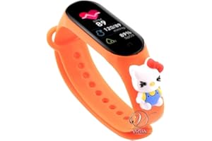 ViGiò Orologio smartwatch bambini super eroi, orologio sport bambini, impermeabile, contapassi, monitor sonno, ricaricabile, utilizzo social, rispondere e effettuare chiamate, cambio tema (arancio)