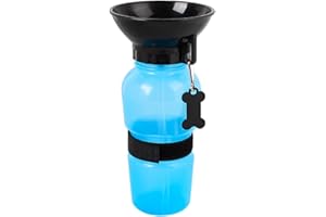 GIMOCOOL Dog Water Bottle 500ML, Portable Pet Drinking Bottle, Outdoor Squeeze Dog Water Bottles, Leakproof Pet Drinking Bottle For Dog Cat Outdoor Travel Walking, Blue