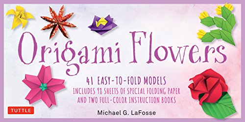 Origami Flowers Kit: 41 Easy-to-fold Models - Includes 98 Sheets of Special Folding Paper (Kit with Two instruction Books of 41 Projects) Great for Kids and Adults!