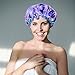 Mudder Waterproof Women Shower Cap Double Layer Bath Cap Elastic Band Spa Shower Hat, 2 Pack, Pink and Purple