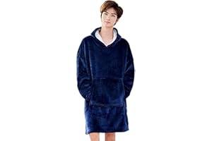 JanTeelGO Le Plaid-Sweat à Capuche, Confortable Couverture Sherpa, Super Pull à Capuche en Flanelle Super Chaud, Pull géant spacieux avec Grande Poche Frontale, pour Hommes, Femmes