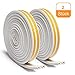 Price comparison product image Niviy Rubber Seal Weather Strip D Type Self Adhesive Soundproofing Tape Door Window Draft Excluder Strip, 4 Seals Total 10m (White)