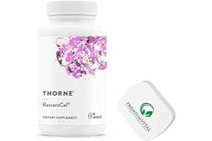 PremiumVital, Thorne Research, ResveraCel, Trans-Resveratrol, 60 Vegan Capsules, with Practical Pillbox, Lab-Tested, Gluten-Free, Non-GMO