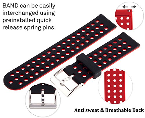 Woodln Silikon Smart Watch Strap Zubehör Uhrenarmband Armband für Pebble Time / Pebble Time Steel / Motorola 360 2nd Gen / Samsung Gear 2 R380 R381 R382 / LG G Watch W100 / LG G Watch R W110 / LG Watch Urbane W150 / Asus ZenWatch / Asus Vivowatch (Purple) - 6