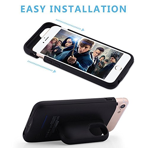 iPhone 7 Battery Case iPhone 6 6s Charger Case MUZE Magnetic Rechargable External Battery Charging Cases 3000mAh Slim Extended Backup Power Bank Case for iPhone 6/6S/7[4.7 inch] (Black)