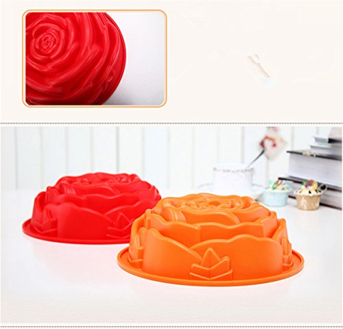 FantasyDay® 1er Silikon Backform / Muffinform für Muffins, Cupcakes, Kuchen, Pudding, Eiswürfel und Gelee – Rose - 6