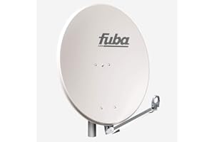 Fuba DAL 800 G Aluminium Satellitenschüssel 80cm hellgrau - Sat-Antenne/Sat-Spiegel - Klapptragarm mit Kabeldurchführung, LNB-Halterung und Rückenteil aus Aluminium-Druckguss
