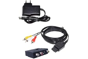 DARLINGTON & SOHNS Set per Super Nintendo SNES cavo di alimentazione + TV Scart 3 Chinch cavo TV cavo di ricarica cavo di alimentazione spina