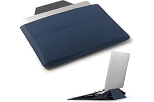 MOFT Housse de Transport pour Ordinateur Portable et Support, Deux Angles réglables, Pièces Ultra Fines pour Ordinateur Portable de 13" et 14", Compatible avec MacBook Pro/Air 2021 et 2022, Bleu Foncé