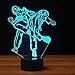 Produktbild Nachtlicht LED 7 Farbwechsel Touch Button 3D Martial Arts Form Schreibtischlampe USB Taekwondo Leuchte Weihnachtsdekor Kinder Geschenke