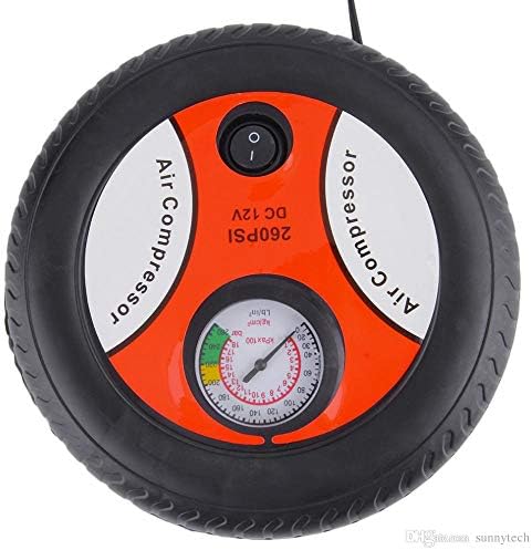 Exseson Universal Portable Mini 12V Car Air Compressor Pump Tire Inflator Pump 260Psi with Nozzle Adapter Motorcycle Auto Pump-AIR Compressor