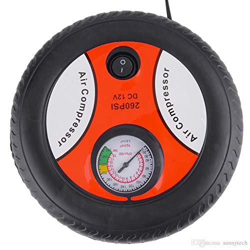 Exseson Universal Portable Mini 12V Car Air Compressor Pump Tire Inflator Pump 260Psi with Nozzle Adapter Motorcycle Auto Pump-AIR Compressor