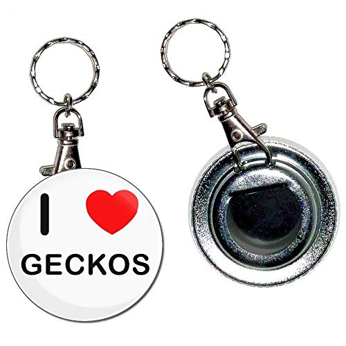 I Love Heart Geckos - Botella Badge Button 55mm Anillo dominante del abrelatas