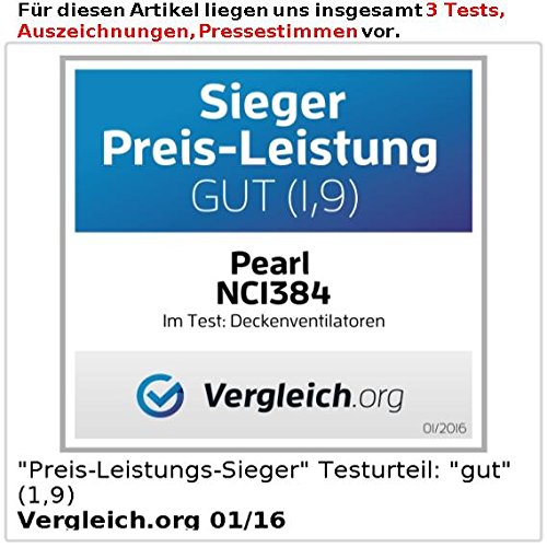 PEARL Mobiler Deckenventilator VT-145.D, 230V mit Aufhänger, Ø 40cm - 6