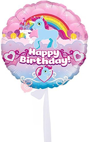 Unicorn Rainbow Birthday Holographic - Inflated Birthday Helium Balloon Delivered in a Box - Single Balloon - Bloonaway