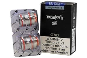 Uwell Valyrian 2 Replacement Coils, UN2 Single Meshed, 0.32 ohm, 90-100W, Enhanced Vaping Performance, Pack of 2, No Nicotine