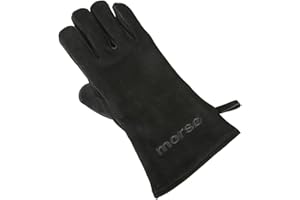 Morsø Fire and Grill Glove, Right Hand, Heat Resistant Leather, Scandinavian Lifestyle for Indoor and Outdoor Use, Black