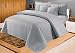 Produktbild Joysleep Love2Sleep Geprägte Tagesdecke, aus Baumwolle und Satin, mit 2 Kissenhüllen und 2 Kissenbezügen, 240 x 220 cm, für Doppelbett/King Size, Grau
