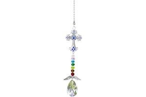 PEILI Crystal Garden Hanging Drop Prism Pendant for Window Rainbow Maker Home Decor Sun Catcher Car Hanging Accessories Ornament (Crosses)