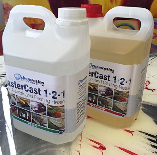 Clear Resin epoxy art grade (4kg) U.V stabilised MasterCast 1-2-1. Comes with Hardener and free mixing tool (U.K stock).