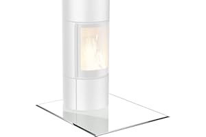 ‎BIJON BIJON Glasplatte Rechteck für Kaminofen mit Dichtlippe, Glasbodenplatte - Funkenschutzplatte Glas mit Facettenschliff, Kaminglas Bodenplatte, Stärke 6mm 100x120 cm oder 120x100 cm