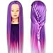 Training Head Neverland 25" High Temperature Resistance Fiber Long Hair Hairdressing Mannequin Head with Hair Styling Braid Set (Dreamy Purple)