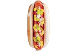 Intex 58771EU - Materassino Gonfiabile Mare Hotdog, Vinile, Multicolore, 176x76x20 cm