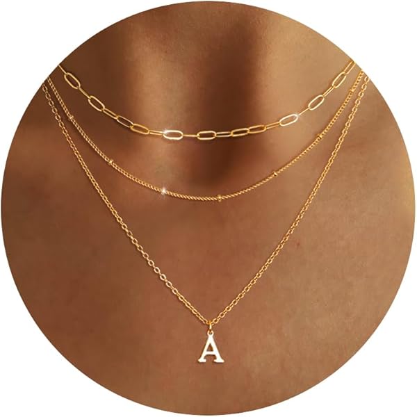 Turandoss Halsketting met letters, dames, goud - Gepersonaliseerde 14K