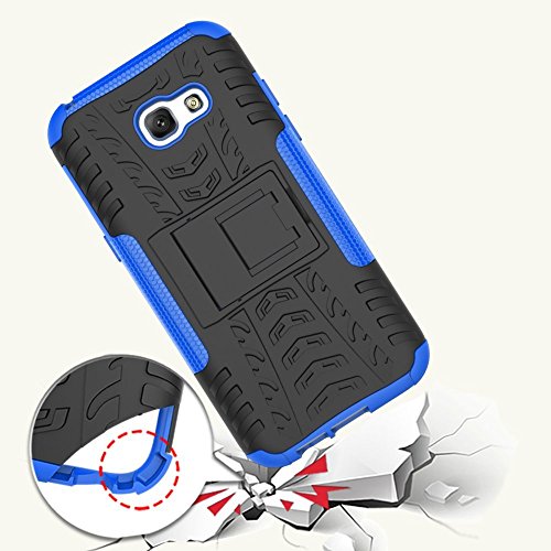 Galaxy A3 2017 Hülle Schwarz,Für Samsung Galaxy A3 2017 Hülle Flip Case,Für Samsung Galaxy A3 2017 Hülle Silikon,EMAXELERS Für Samsung Galaxy A3 2017 Hülle TPU,Galaxy A3 2017 Hülle Hart,Galaxy A3 2017 Hülle Slim,Galaxy A3 2017 Hülle Anti-Scratch und Anti-Schock stoßfest Stoßdämpfend Spiegel Schutz Handy Hülle Schlank Zerklüftet Langlebig Case Back Cover Tasche mit Ständer Halterung Für Samsung Galaxy A3 2017,Blue Hyun Pattern - 4