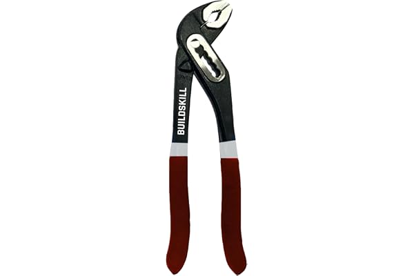 Buildskill 10 inches Ergonomic Water Pump Plier Tool with Adjustable Tilted Head, High-Torque Grip, Insulated Double-Dip Handle - Anti-Rust, Strong & Durable Tools for Pipes & Nuts (Pack of 1)