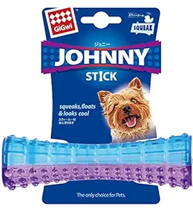 GiGwi Transparent Johnny Stick Squeaky Dog Toy (Small/Medium, Blue/Purple)