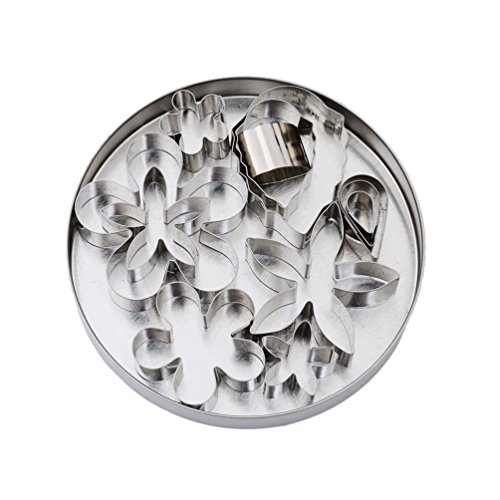 Albeey Edelstahl Ausstechformen Set Zuckerguss Fondant Keks Ausstecher Mit Aufbewahrungsbox (Blume) - 2
